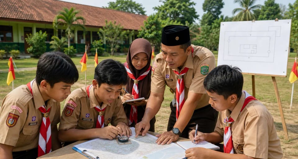 Cara Melatih Kompas dan Peta Pramuka dengan Simulasi Lapangan
