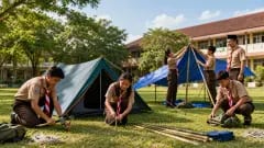 Cara Melatih Tenda dan Bivak Sederhana Pramuka di Sekolah