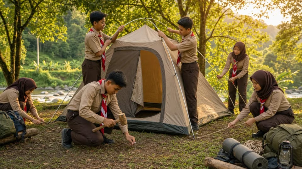 Cara Mendirikan Tenda Pramuka