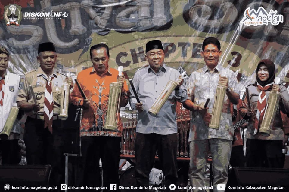 Pramuka Magetan Meriahkan Penutupan Festival Bambu Magetan Djadoel 2026