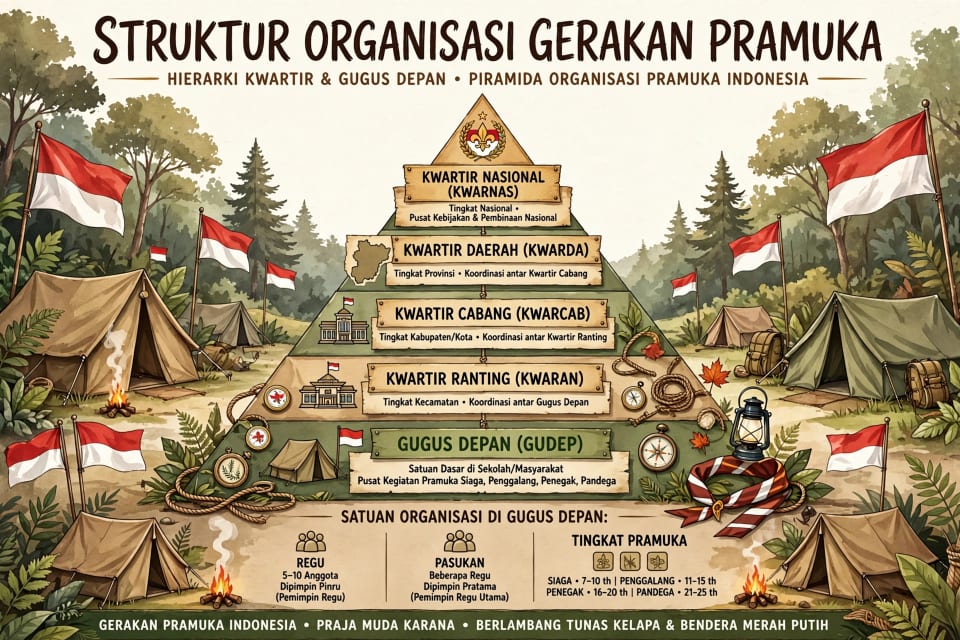 Struktur Organisasi Gerakan Pramuka Menurut AD/ART 2023
