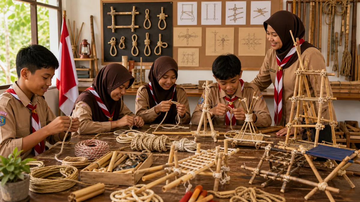 Sudut Karya Simpul dan Pionering Mini: Cara Praktis Menghidupkan Keterampilan Pramuka di Kelas