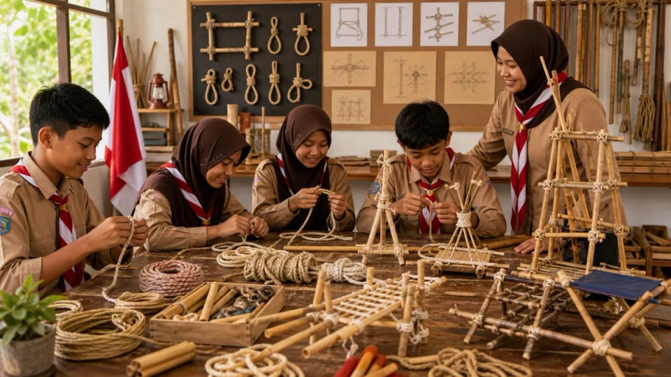 Sudut Karya Simpul dan Pionering Mini: Cara Praktis Menghidupkan Keterampilan Pramuka di Kelas