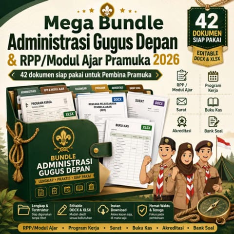 Mega Bundle Administrasi Gugus Depan & RPP/Modul Ajar Pramuka 2026