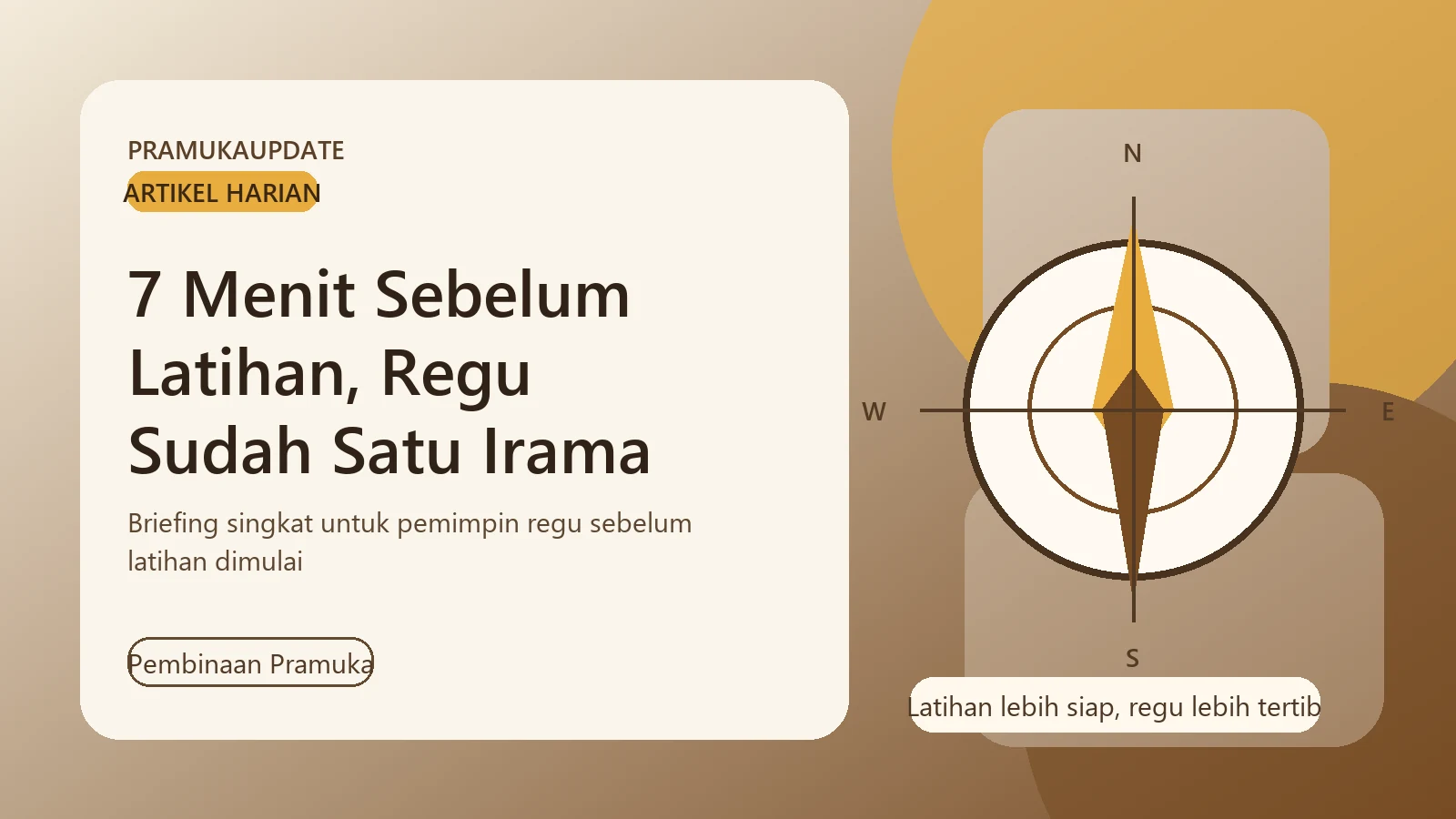 7 Menit Sebelum Latihan, Regu Sudah Satu Irama