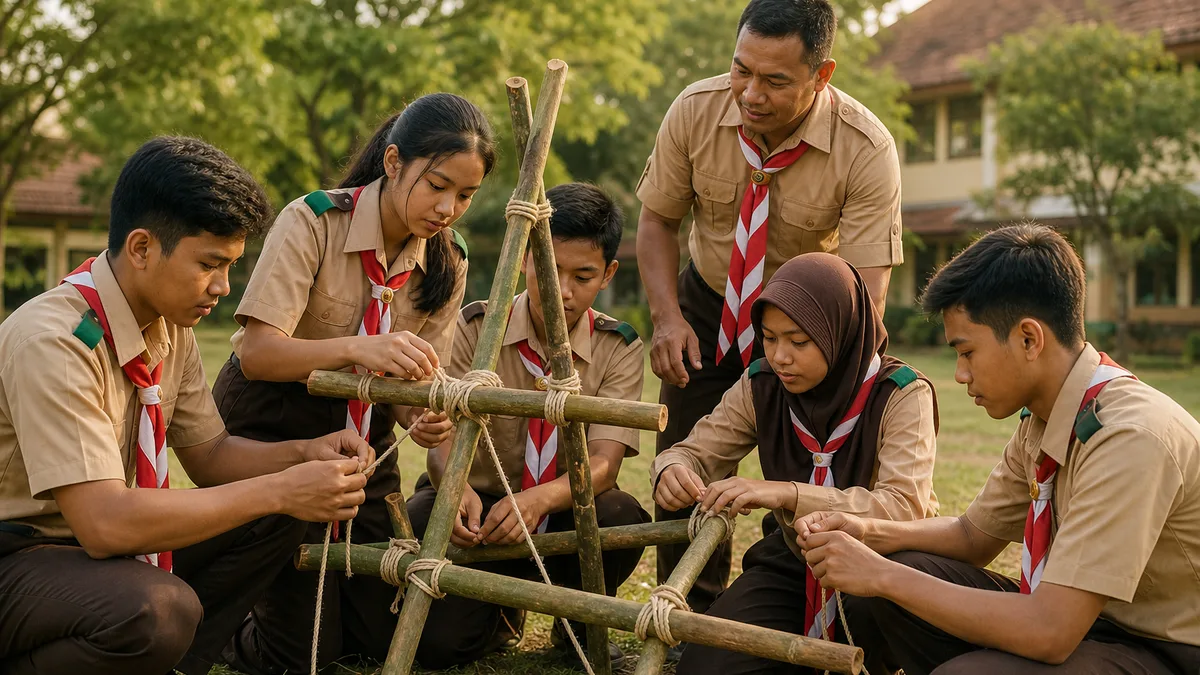 Analogi Pionering Pramuka: Cara Mudah Menjelaskan Simpul, Ikatan, dan Kerja Sama