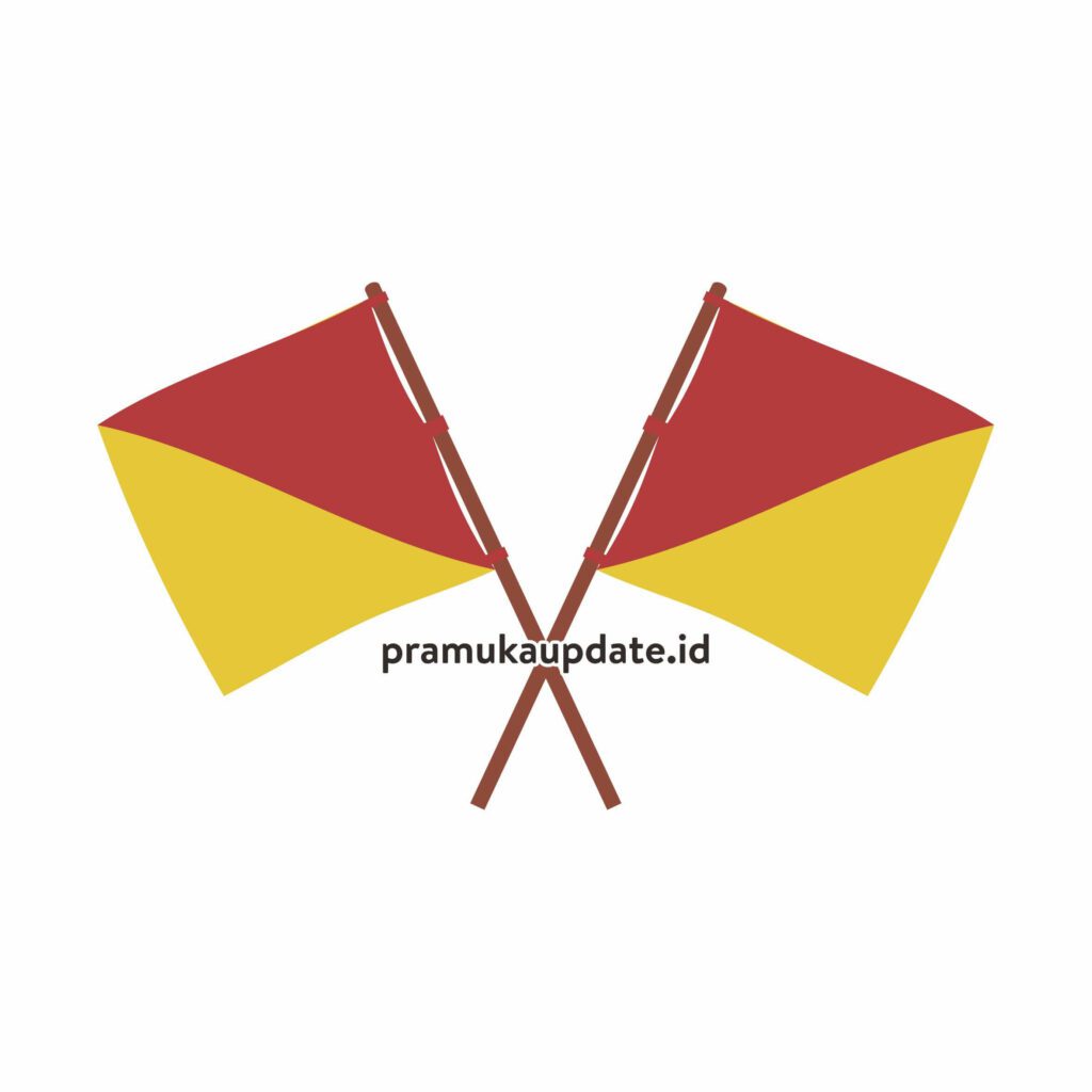 031 bendera semaphore Kartun Maskot Regu Pramuka